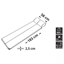 Self-inflating mat CATTARA 13322 NAVY with pillow