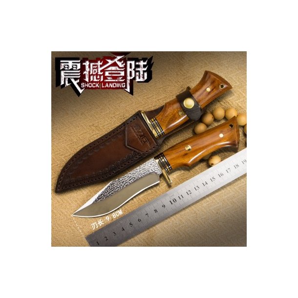 Kinesisk jaktkniv hy kvalitet, lr slire, handmade.